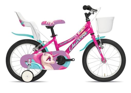 BICICLETTA 16 UNICORNO FUCSIA BAMBINA